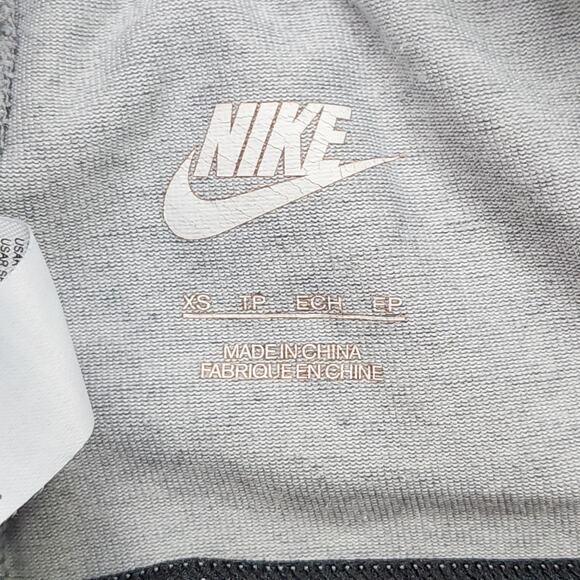 Nike Leggings Womens XS Heather Gray Yellow Logo Leg-A-See Fold Over Waistband - Picture 4 of 12